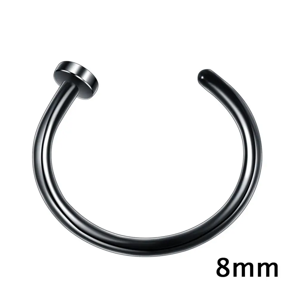 Нержавеющая серьга из носового кольца - Цвет камня: Black  8mm
