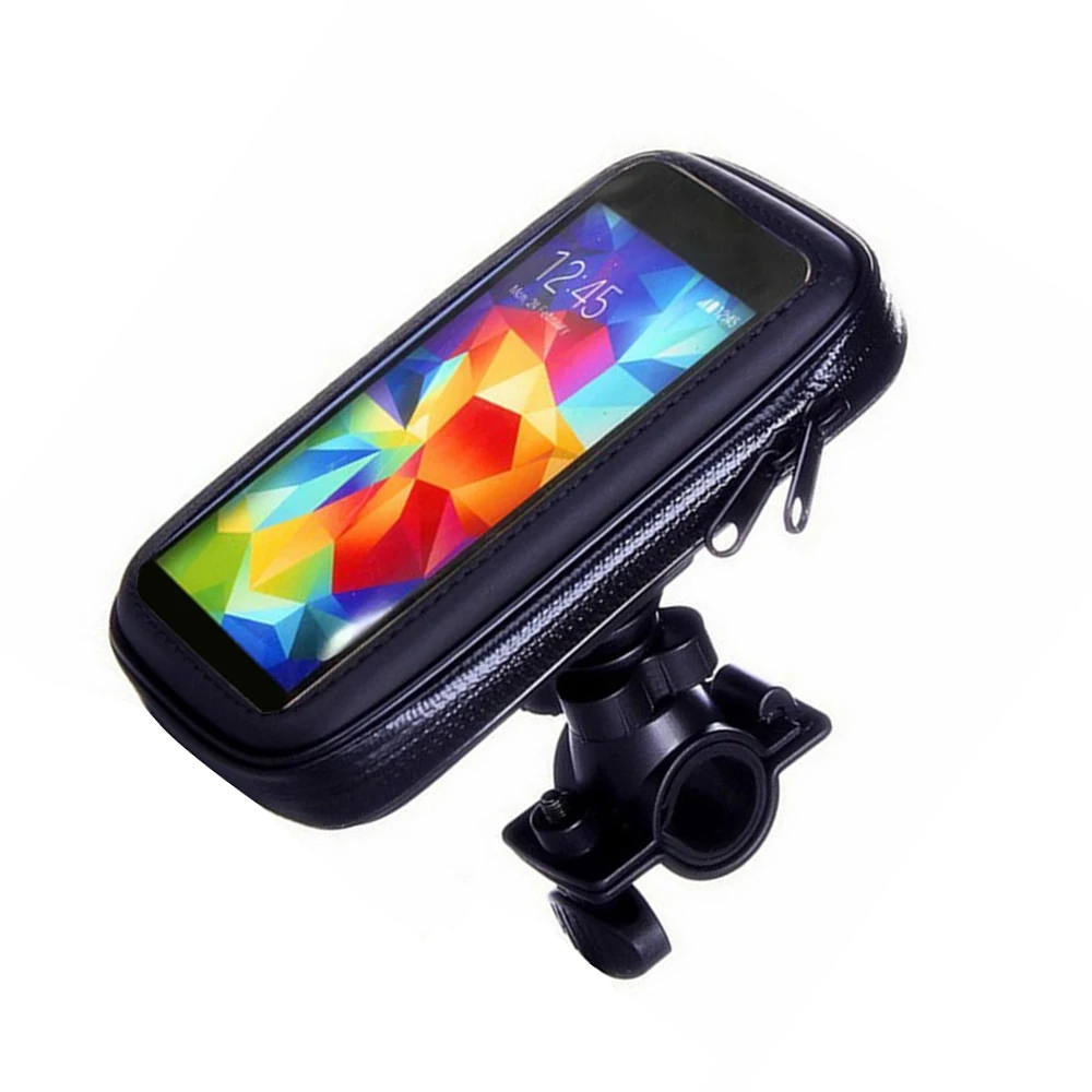 

Bicycle Motorcycle Phone Holder Support Moto Stand Bag For Phone GPS Universal Waterproof Cover Black