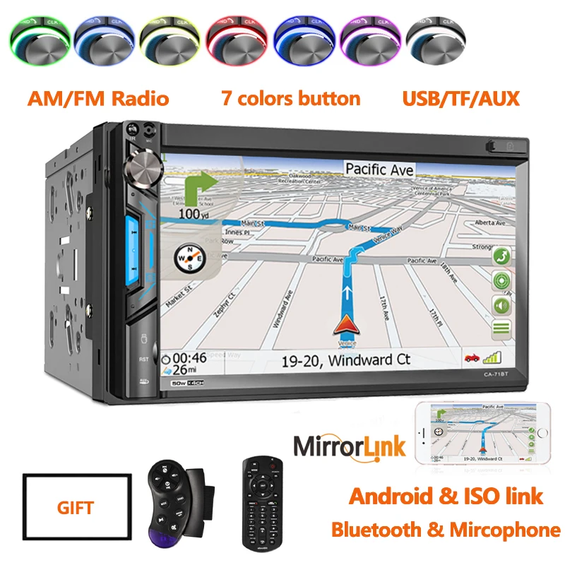 GRAND Car Radio 2 Din FM/AM Mirrorlink Bluetooth 7inch Universal Multimedia Mp5 Player Autoradio For Toyota Nissan Lada 2din|Car Radios| - AliExpress