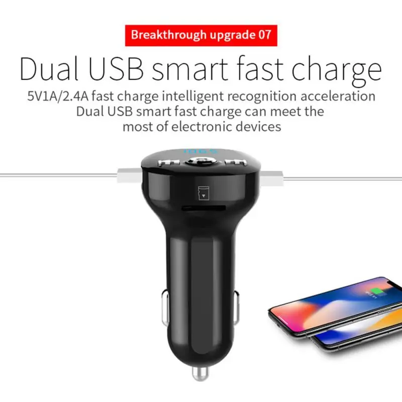 Двойной USB зарядное устройство светодиодный дисплей Автомобильный Bluetooth MP3 музыкальный плеер Hands-free fm-передатчик Автомобильный Bluetooth MP3-плеер подходит для TF карты