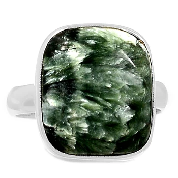

Genuine SERAPHINITE Ring 925 Sterling Silver, USA Size : 8.25 , AR4359