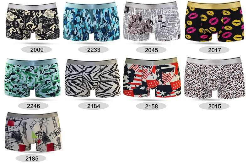 4 gift boxes men's summer ice silk underwear boyshort large size men's underwear breathable youth boxer tide
