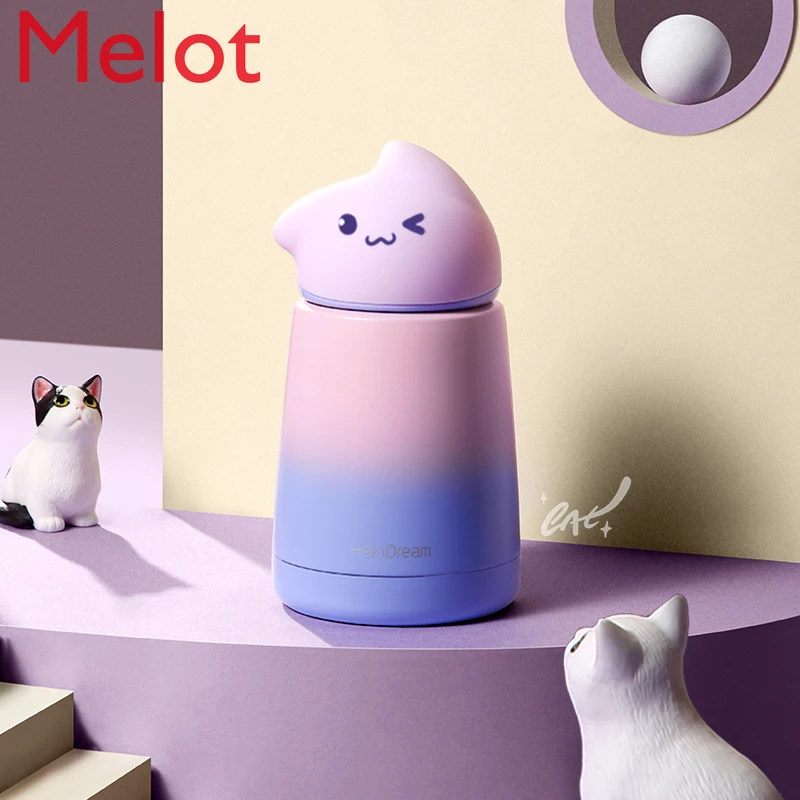 

Women's Cute Mini Thermos Cup Anti-Fall Water Cup Student Minimalist Super Cute Creative Trendy Personality Cup