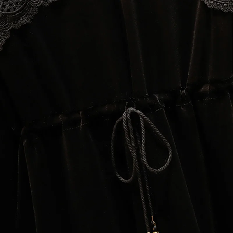 Осеннее женское сексуальное кружевное платье-рубашка средней длины с v-образным вырезом размера плюс, Повседневные Вечерние платья с длинным рукавом