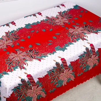 

New Christmas Printed Tablecloth New Year's Table Cover Antifouling Santa Claus Tablecloth Christmas Decoration 150x180cm