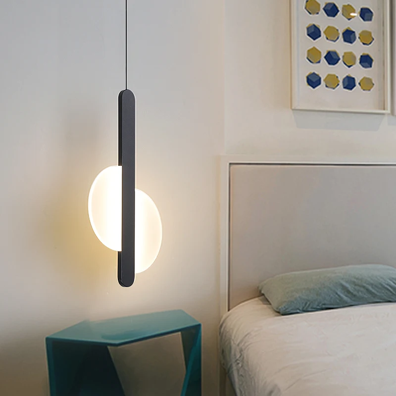 Современная светодиодная Люстра для столовой прикроватная тумбочка для дома деко люстра светильники 90-260 в белый/черный цвет