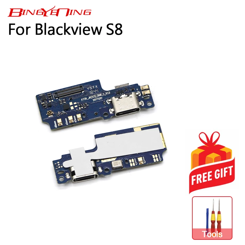 BingYeNing New Original For Blackview S8 usb plug charge board Flex Cables charging module phone Mini USB Port | Мобильные телефоны