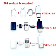2 шт. 5 шт. TYPE-C USB 2,0 USB3.0 штекер Штекерный разъем с печатной платой 17pin Сварка данных OTG интерфейс линии DIY кабель для передачи данных Аксессуары