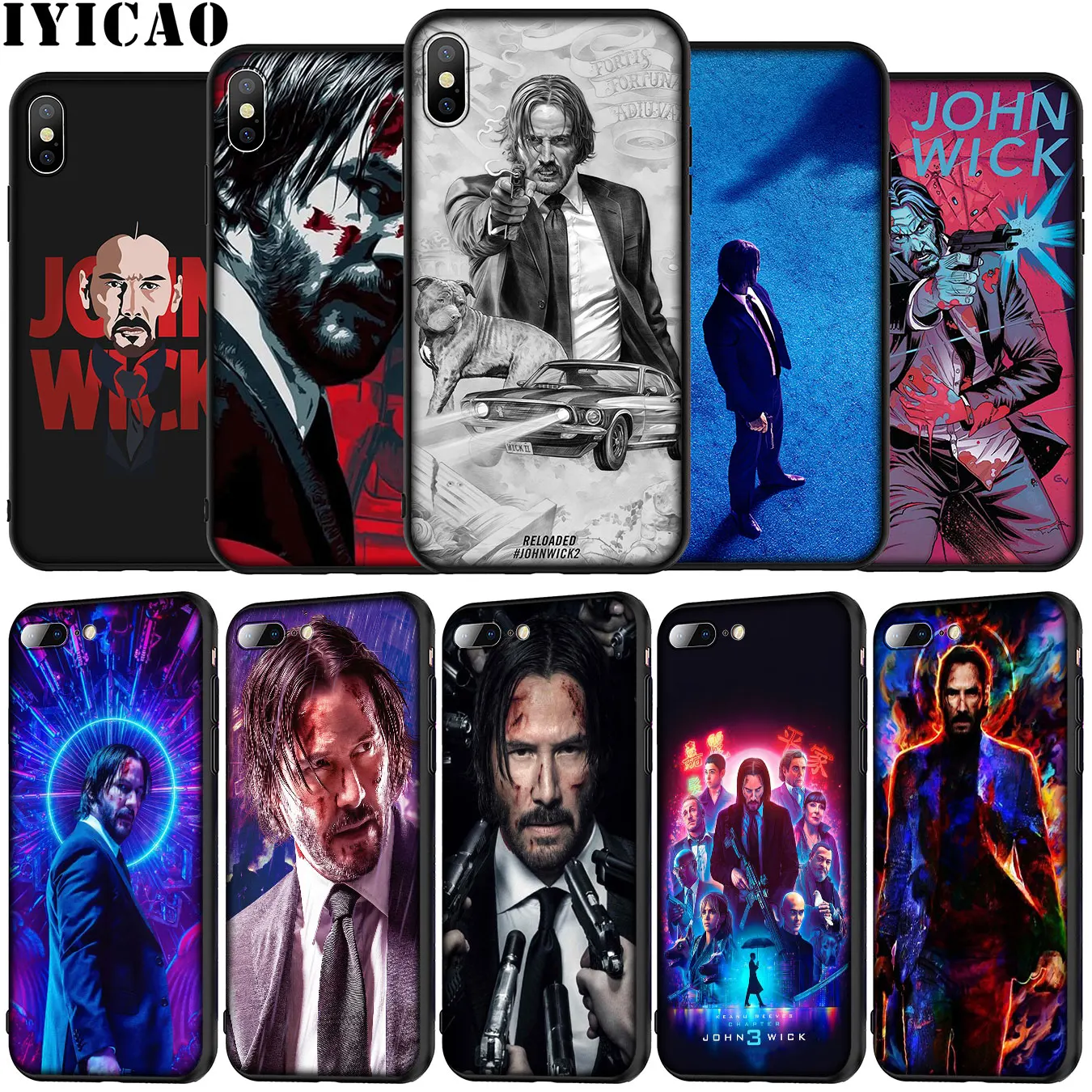 john wick Keanu Reeves Soft Silicone Phone Case for iPhone 12 Mini XR X XS 11 Pro Max 5 5S SE 6 6S 7 8 Plus TPU Cover | Мобильные