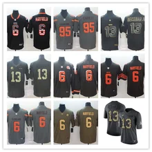 Все сшитые мужские wo Мужские Молодежные Детские Cleveland Odell Beckham Jr 13 Baker Mayfield 6 Джерси