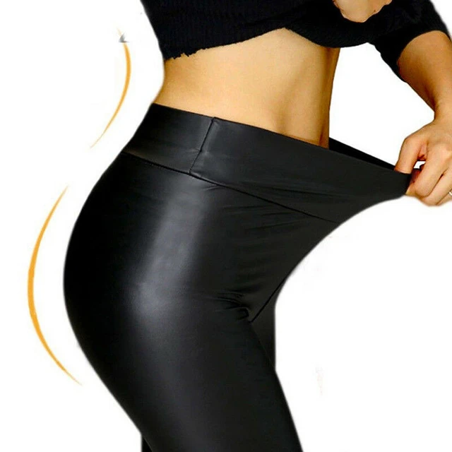 Leather Shiny Sexy Leggings for Women Vadim 2021 Summer High Waist Black  Stretchy Faux Leather Pant Mujer Leggings Ropa - AliExpress