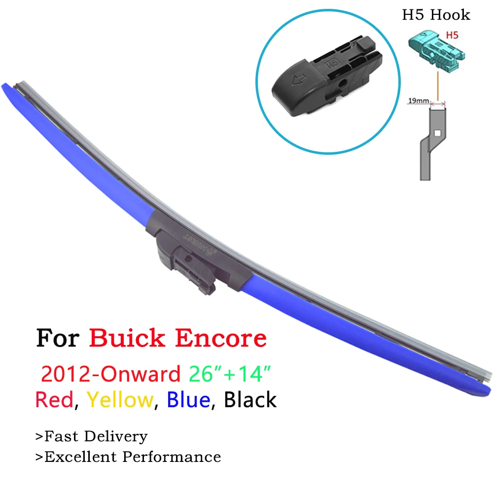 

HESITE Colorful Hybrid Wiper Blades For Buick Encore Condencer Cruize Climat DRL Models 2Pcs Front Window Wipers 2015 2017 2018