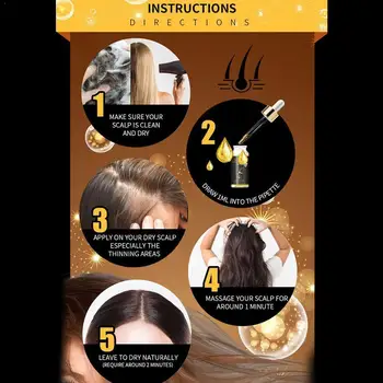 

20ml Bottle Anti Hair Lose Serum Essential Oils Liquid Hair Ginger Hair Growing Fast Repai Damaged Hair Products Growth Q4U1