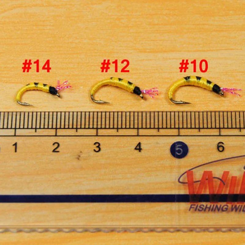Wifreo 6 шт./лот #10 #12 #14 Радужный коричневый Брук серая форель Caddis Nymph приманки зуммеры