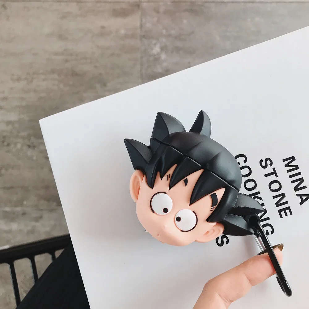 Аниме Dragon Ball Son Goku чехол для наушников Мягкий силиконовый чехол для AirPods 1 2 Bluetooth гарнитура зарядная коробка крутые чехлы с крюком