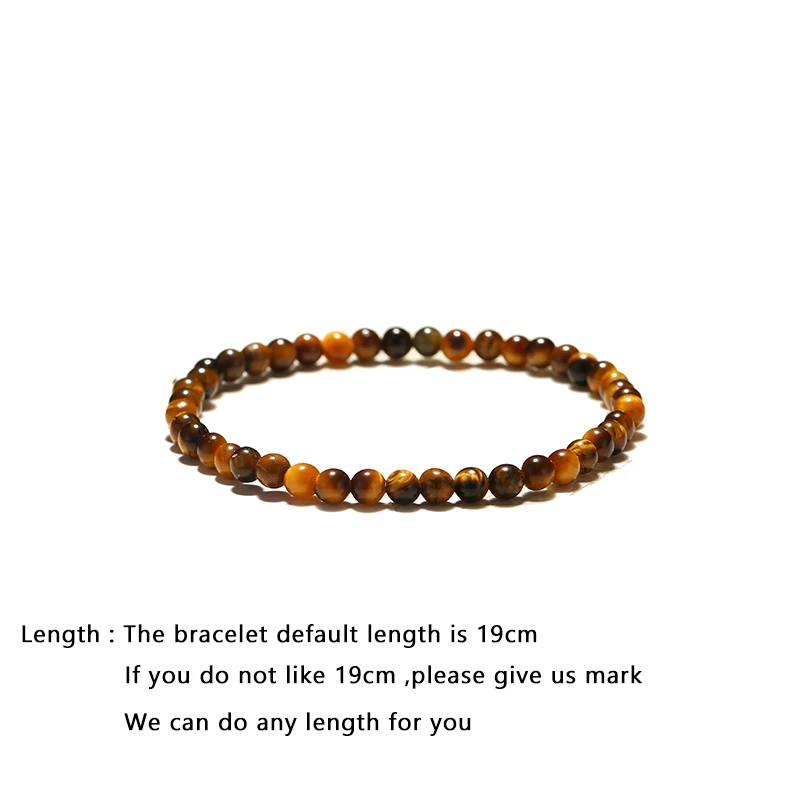 Minimalist 4mm 6mm 8mm 10mm Tiger eyes Beads Bracelet Men Charm Natural Stone Braslet For Man Handmade Casual Jewelry Pulseras