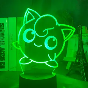 

Pokemon Go Cute Jigglypuff Figure 3d Led Night Light for Girls Dorm Decor Color Changing Led Light Cool Birthday Gift Desk Lamp