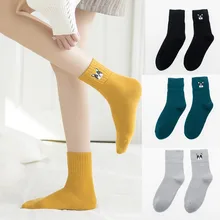 Зимние забавные носки, модные носки, милые женские носки с животными из мультфильмов, женские теплые мягкие носки для девушек, W1128