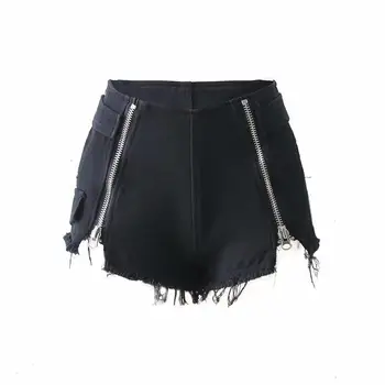 

Shorts Women Time-limited 2019 Spring New Waist Double Zipper Split Korean Version Of The Raw When Still Sexy Shorts
