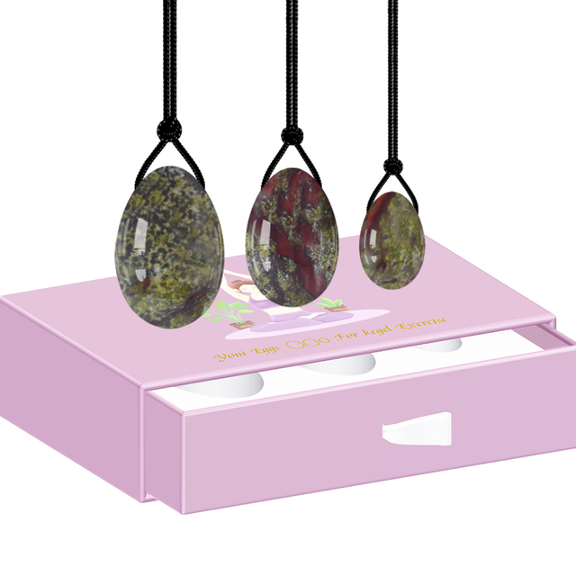 Stone Yoni Eggs Drilled Jade Egg Set with Box Women Kegel Exercise Vaginal Muscle Tightening  Feminine Hygiene Product