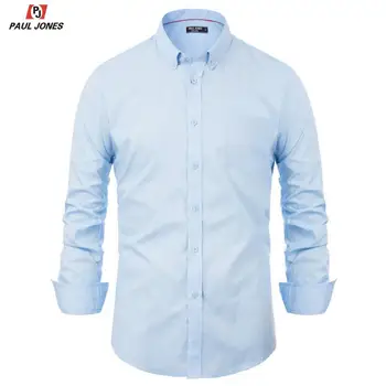 

PAUL JONES Men's Long Sleeve Print Hawaiian Shirt Tops Cotton Summer Casual Button Down Blouse Shirt Fashion Clothing PJE02011