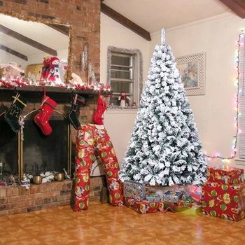 

Newly Christmas Tree 7ft 1300 Branch Decoration PVC Flocking Automatic Tree Ornament for Home Party New BN99