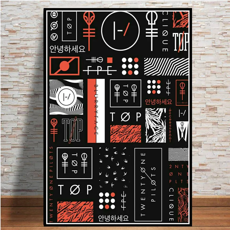 Популярный абстрактный постер с изображением рок музыкальной группы Twenty One Pilots