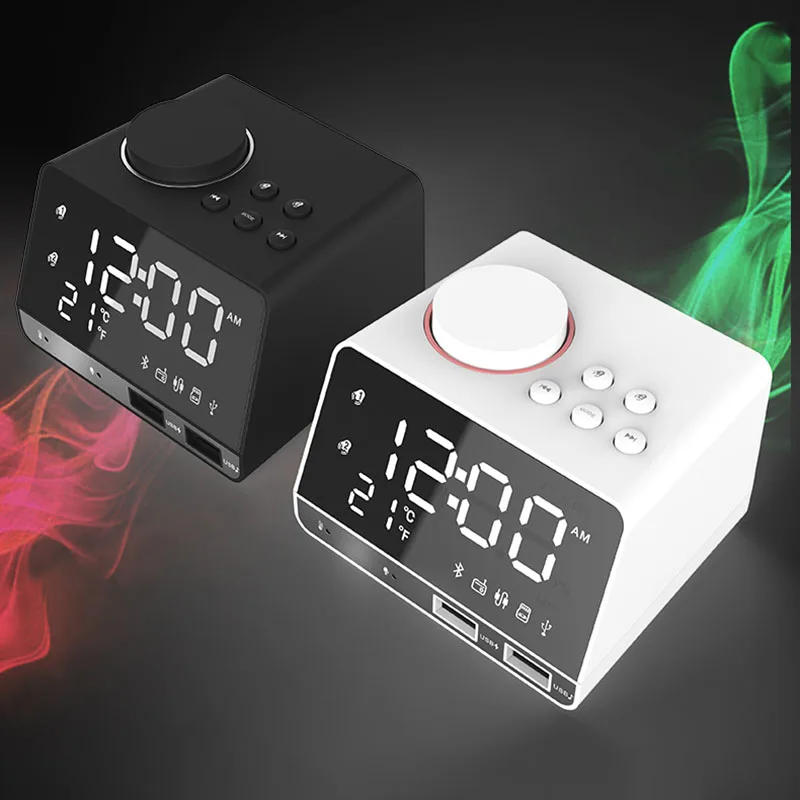 Radio Alarm Clock Speaker K11 Bluetooth 4.2 With 2 USB Ports LED