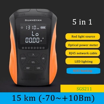 

New 5-in-1 15 km -70~+10Bm multifunctional optical power meter VFI RJ45 hunting network cable test fiber optic tester