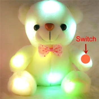 

20CM Creative Colorful Glowing LED Teddy Bear Stuffed Animals Plush Toy Luminous Plush Teddy Bear Lovely Christmas Gift for Kids