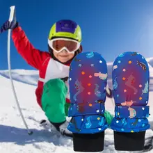 Зимние толстые Лыжные рукавицы, дышащие уличные варежки, ветрозащитные водонепроницаемые рукавицы, перчатки для детей, для мальчиков и девочек, уличные лыжные перчатки