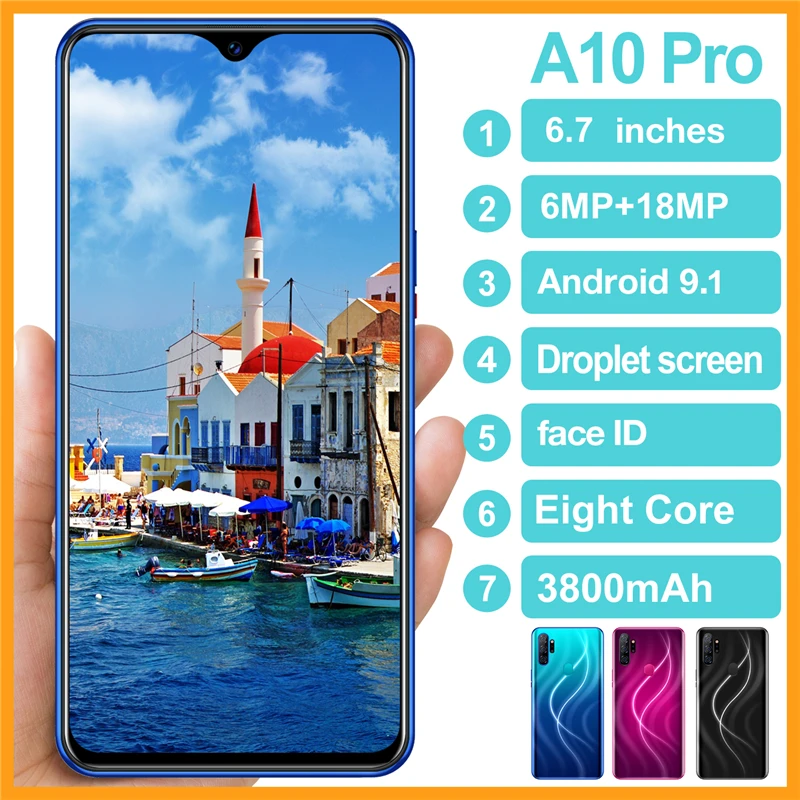 Мобильный телефон A10pro смартфон MTK6595 Восьмиядерный Iphone 3g 6 ГБ + 128 Гб МП 18 7 &quotHD 720*1560