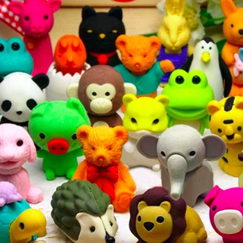 

Lovely 3pcs Creative Animals Cute Eraser School Office Supply rubber Student Exam Pencil Erasable Tool school Stationery