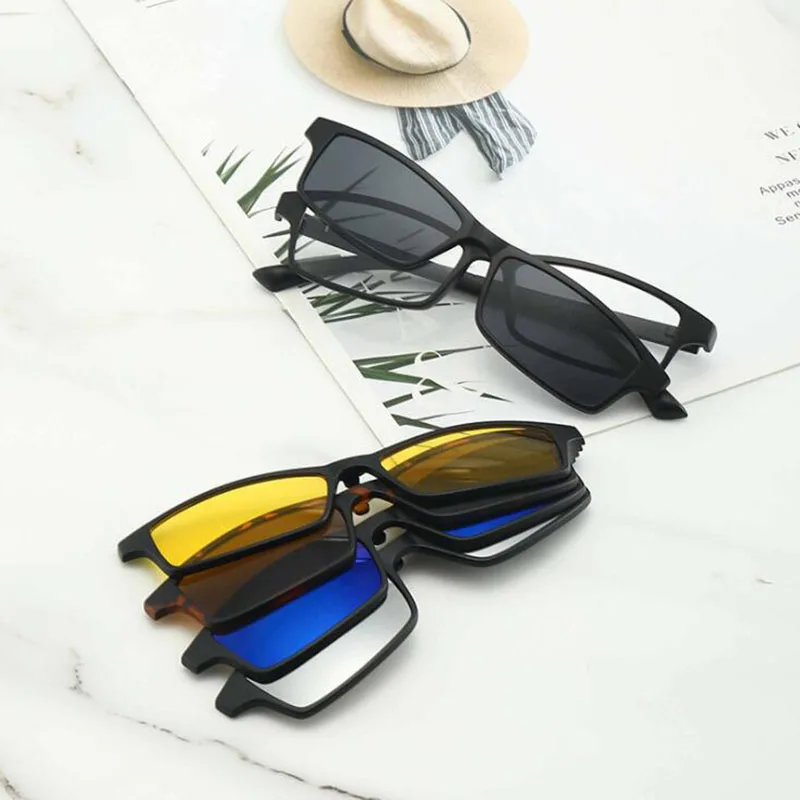 2251 Magnet Clip Square Small Frame Myopia Glasses 0 -0.5 -0.75 -1.0 -1.5 -2.0 -3.0 -4.0 -5.0 To -6.0 6