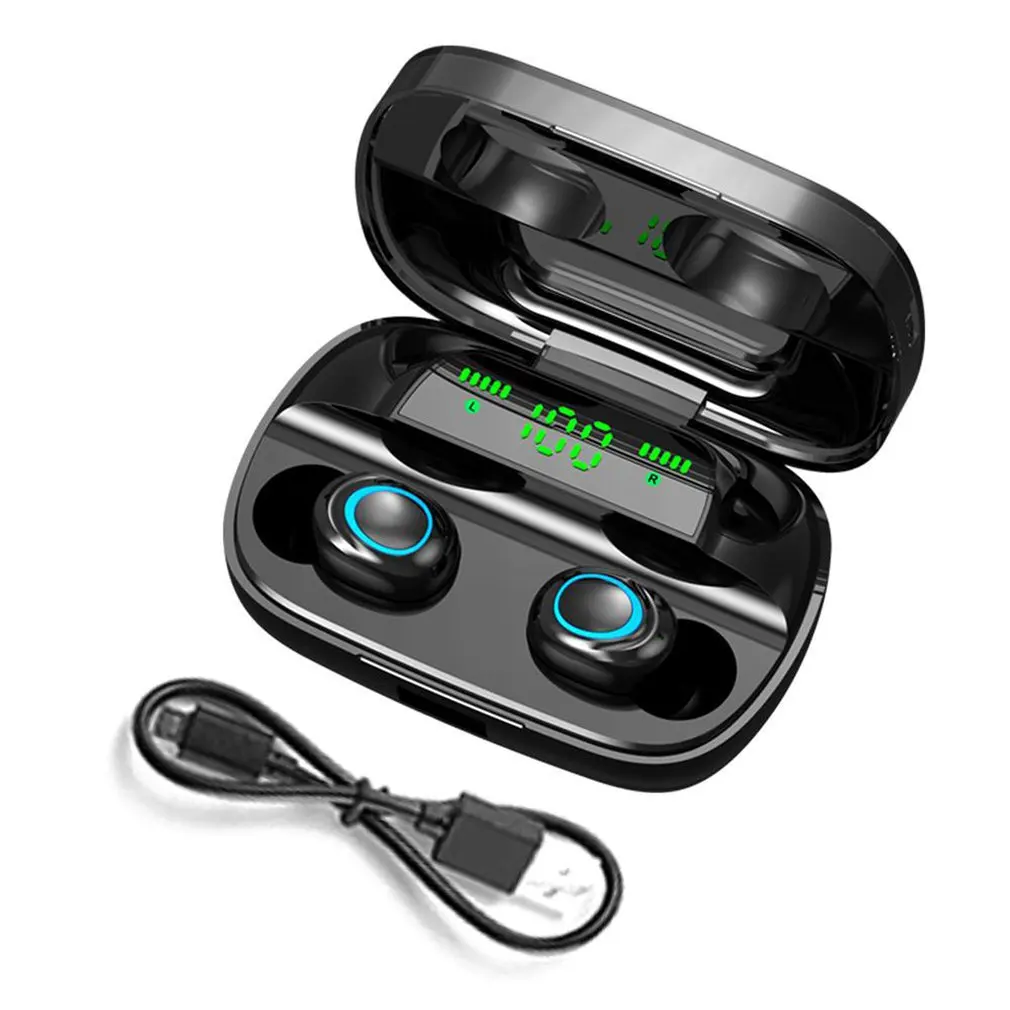 3500mAh LED Bluetooth Wireless Earphones Headphones Earbuds TWS Touch Control Sport Headset Noise Cancel Earphone Headphone