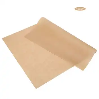 

100Pcs Food Grade Baking Silicon Paper Non-Stick Baking BBQ Mat for Restaurant Barbecue Reusable Non Stick Grill Baking Paper