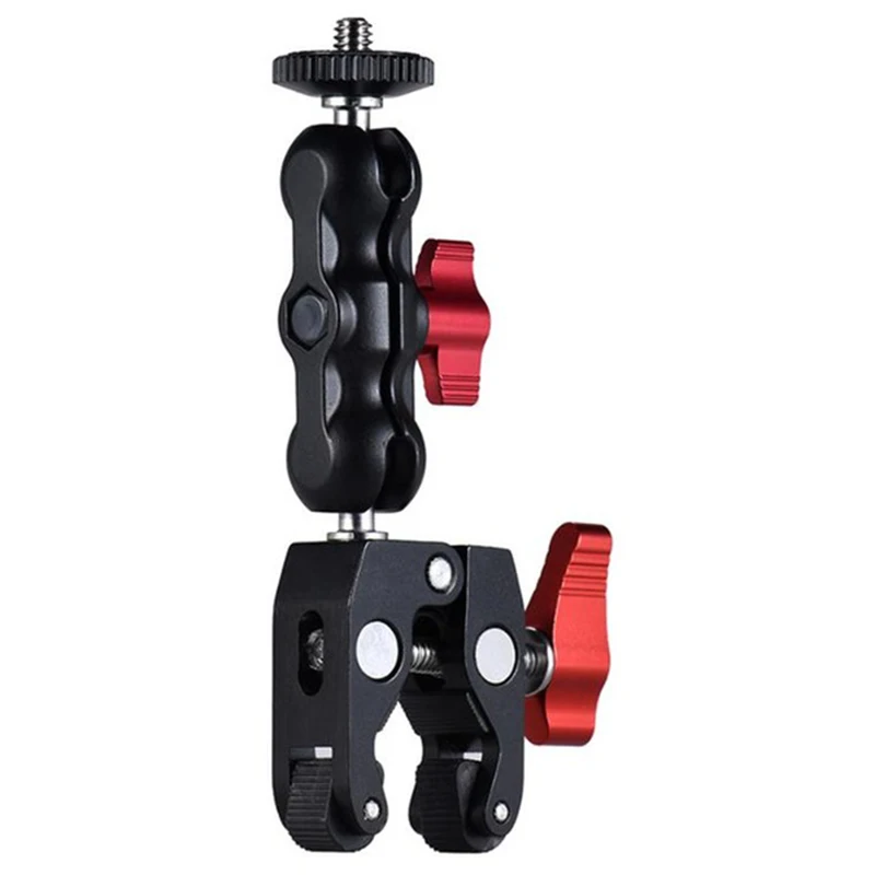  BESTSlr Camera Magic Arm Double Hot Shoe Ball Head Crab Claw Clip Universal Monitor Bracket Ball He