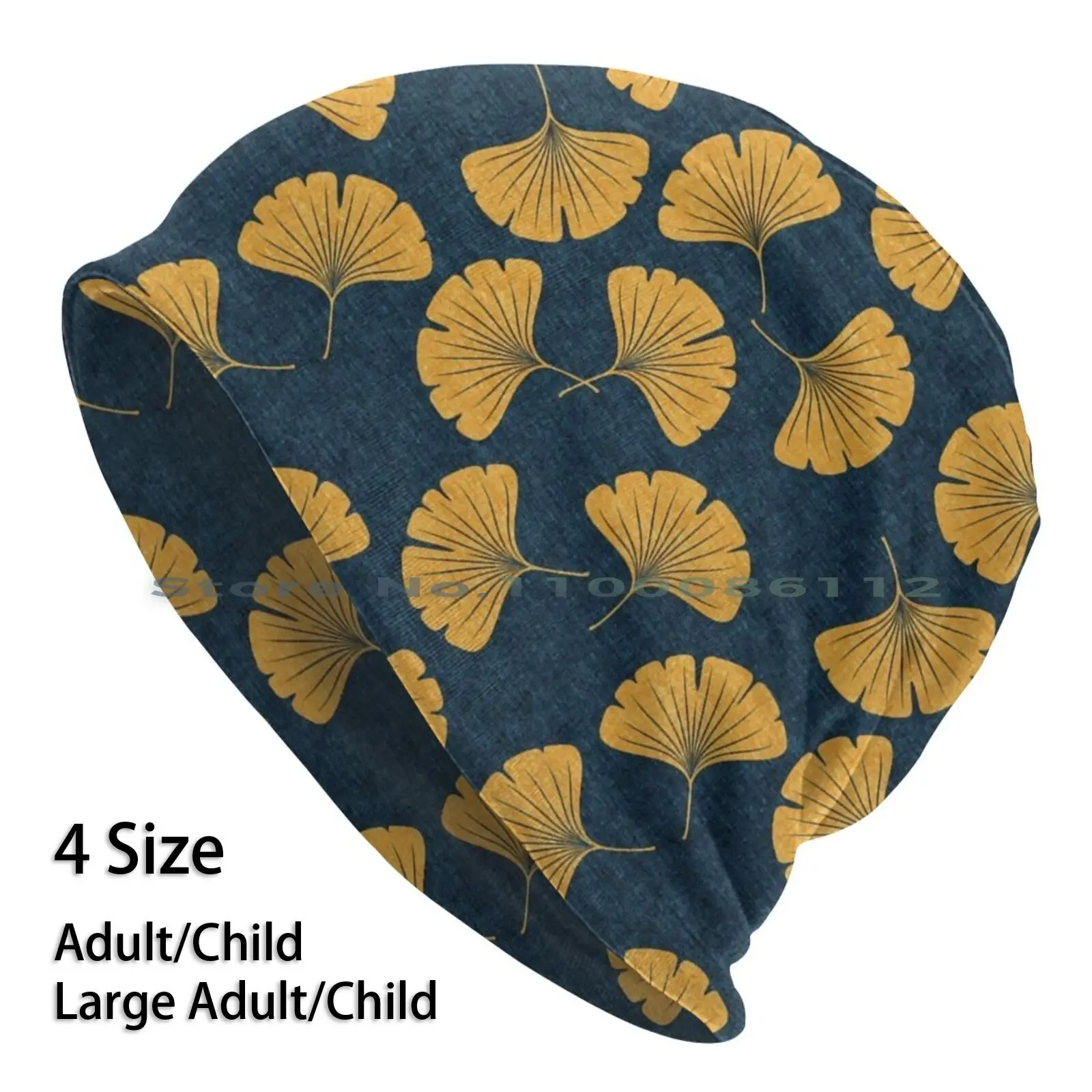 Ginkgo Biloba-Foglie Di Gingko-Berretti Blu Cappello Lavorato A Maglia Albero Ginkgophhyta Grande Ginkgo Gingko Foglie Piccola Freccia Design Ginkgo B