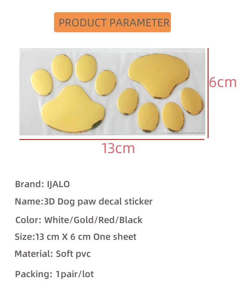 1 пара наклейки на автомобиль Собачья лапа|3d car sticker|paw stickerschrome emblem |