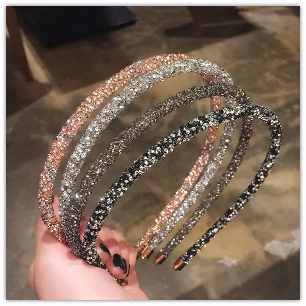 Bandeau brillant en cristal pour femmes, 1 pièce, couvre chef élégant pour filles, couvre chef coloré, personnalité, fait à la main, paillettes simples | AliExpress