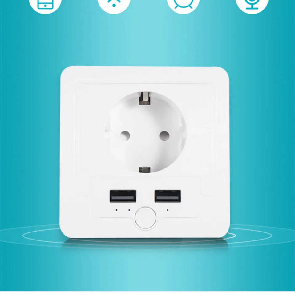 Умная USB розетка AVATTO 16A EU Wifi Разъем питания работает с Google Home Alexa IFTTT Tuya Smart life APP голосовой пульт дистанционного управления
