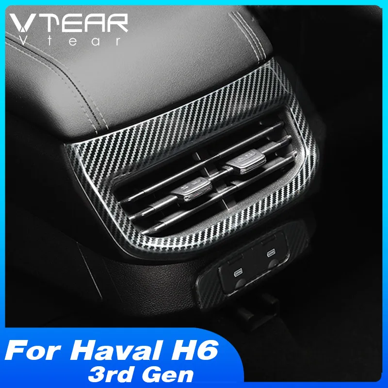 Vtear Rear Air Outlet Cover Interior Centre Armrest Outlet Vent Frame Car-Styling Decoration Accessories Parts For Haval H6 2021