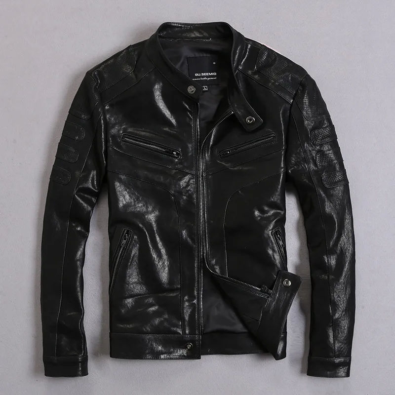 

Sheepskin Men's Winter Genuine Leather Jacket For Men Motorcycle Flight Pilot Bomber Jacket Natural Real Leather Male Coat 2020