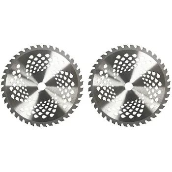 

2 Pcs 10 inch 40 Teeth Carbide Blades for Brush Cutter, Trimmer, Saw Blade Weeder Brush Cutter Eater Blade, Bore 1 inch