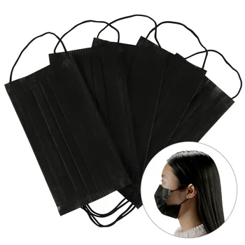 Mouth Mask Disposable Black Cotton Mouth Face Earloop Black Masks Dropshipping