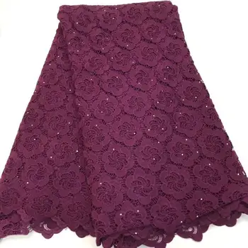 

Top Sale African Cord Lace Fabric wine Nigerian Guipure Cord Lace Fabric Latest French Guipure Lace Fabric For Dress Sews