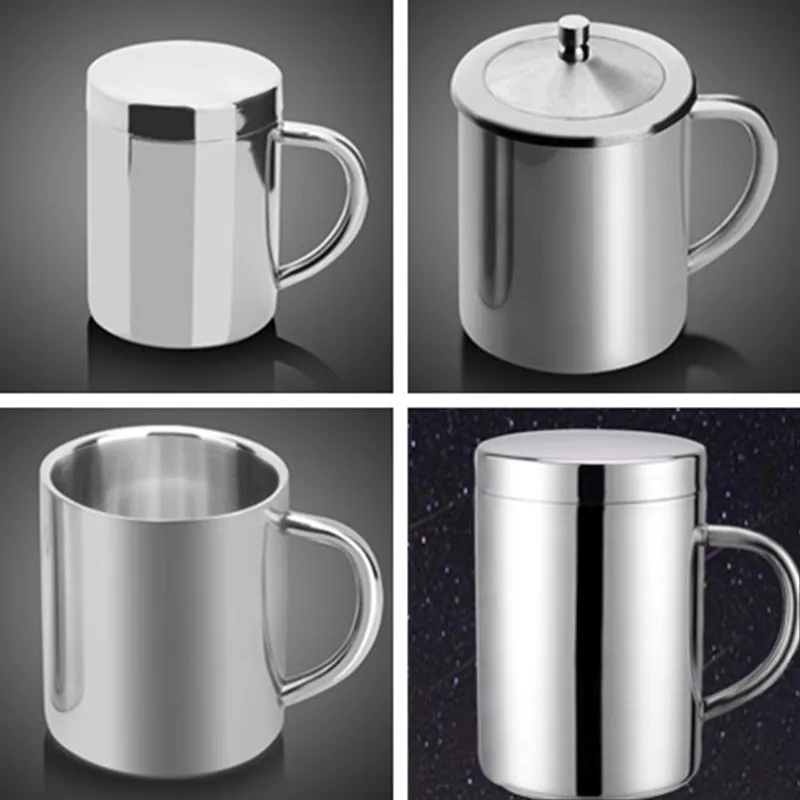 

304 Stainless Steel Cup Portable Vacuum Insulation Mug with Lid Outdoor Travel Water Jug Coffee Tea Milk Flask Home Office Cups