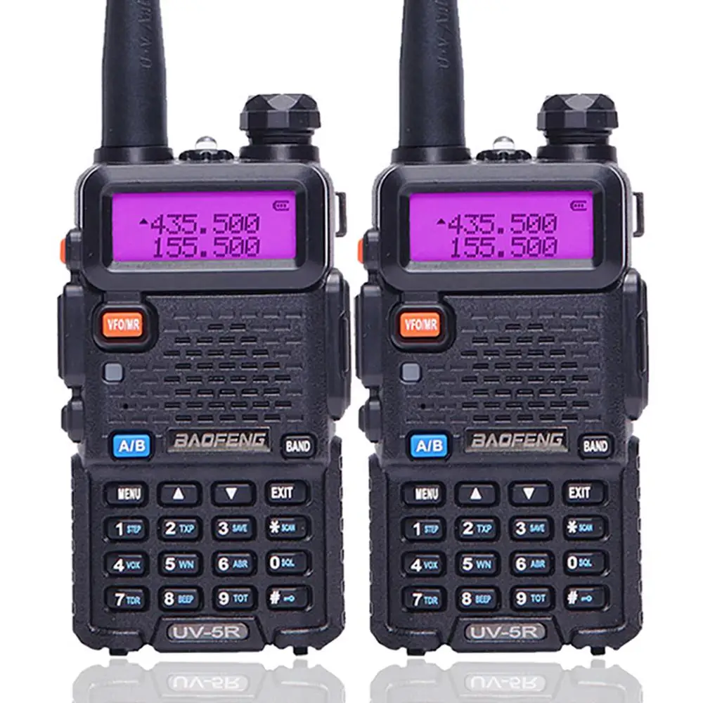 standard package 2 шт. Baofeng UV-5R 8 Вт Высокая мощность Full рация дальность 10 км двухстороннее радио двухдиапазонный UV5R портативный Cb Ham hunt радио - Цвет: standard package