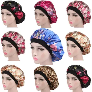 

Women Soft Pure Satin Silk Sleeping Cap Night Sleep Hat Hair Care Scarves Bonnet
