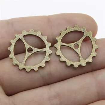

WYSIWYG 8pcs 23mm Vintage Gear Pendants Steampunk Charm Antique Bronze Color Steampunk Gear Pendants Charm Gear Steampunk